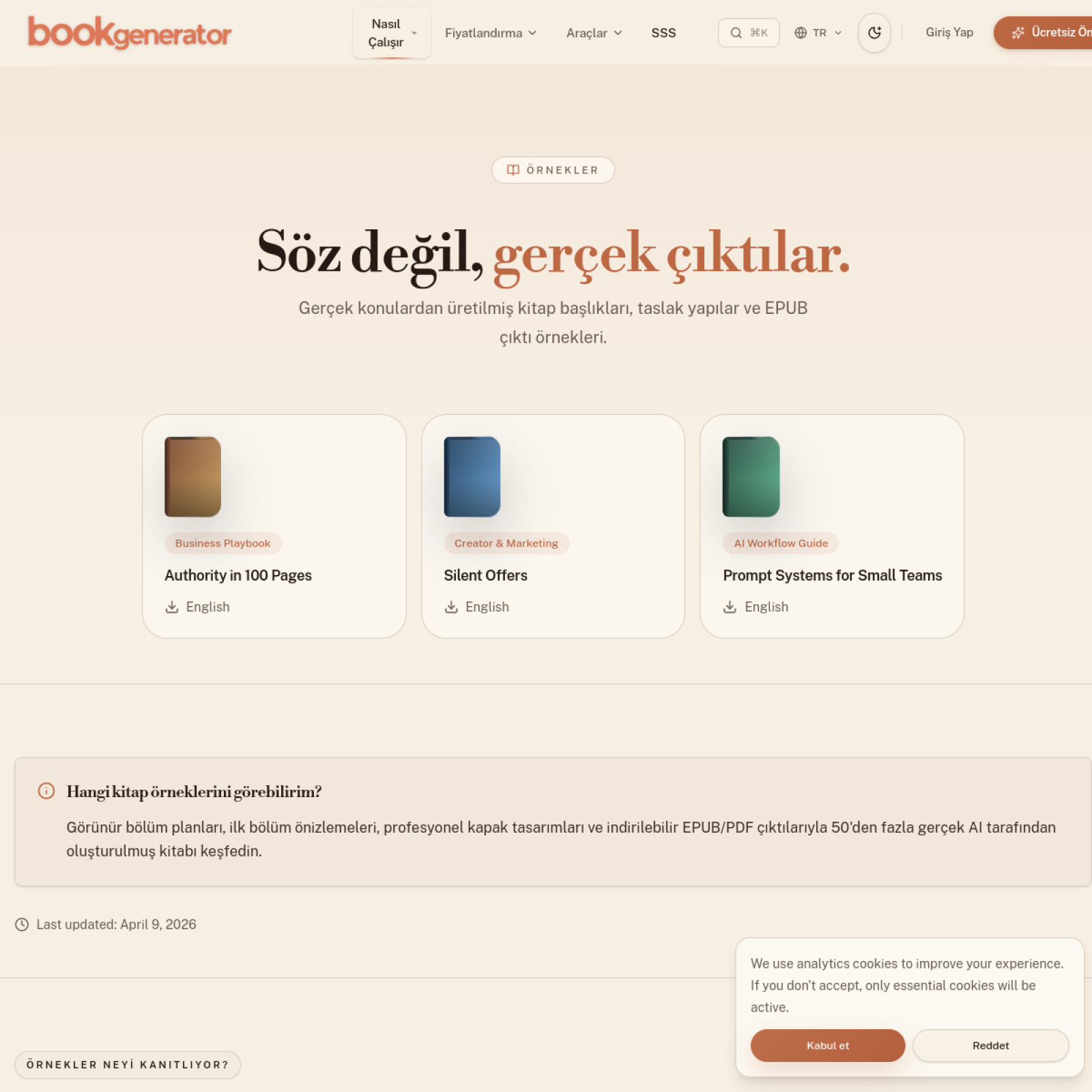BookGenerator — Global AI ile A’dan Z’ye Kitap Yazma Platformu ekran görüntüsü 2
