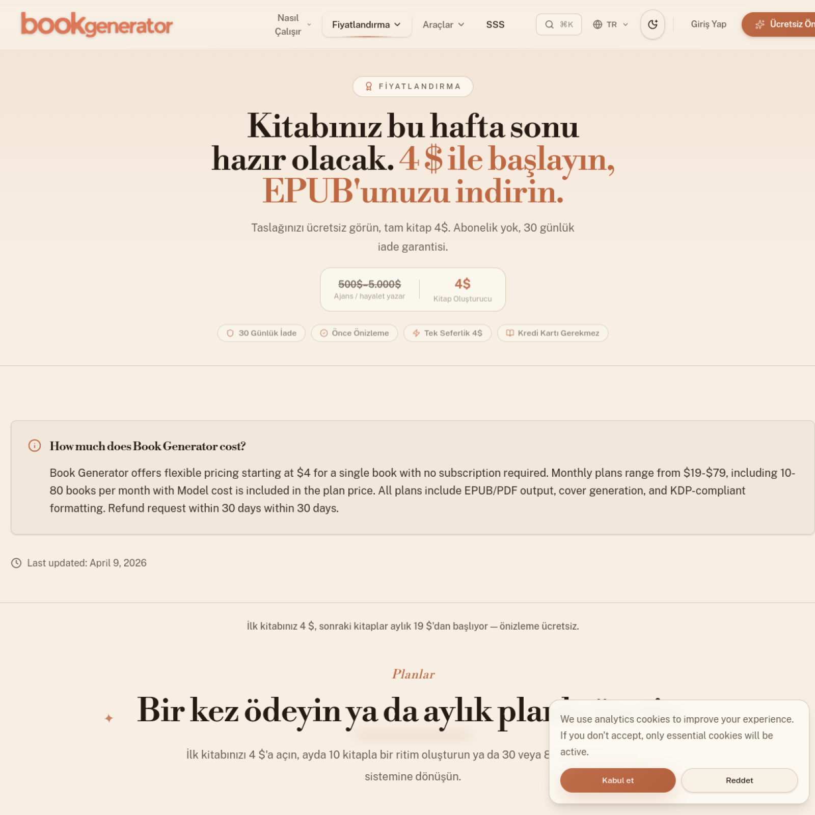 BookGenerator — Global AI ile A’dan Z’ye Kitap Yazma Platformu ekran görüntüsü 3